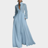 Elegant Button-Front Maxi Shirt Dress