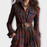 Retro Plaid Maxi Dress
