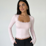 ARIA | Lace Trim Top