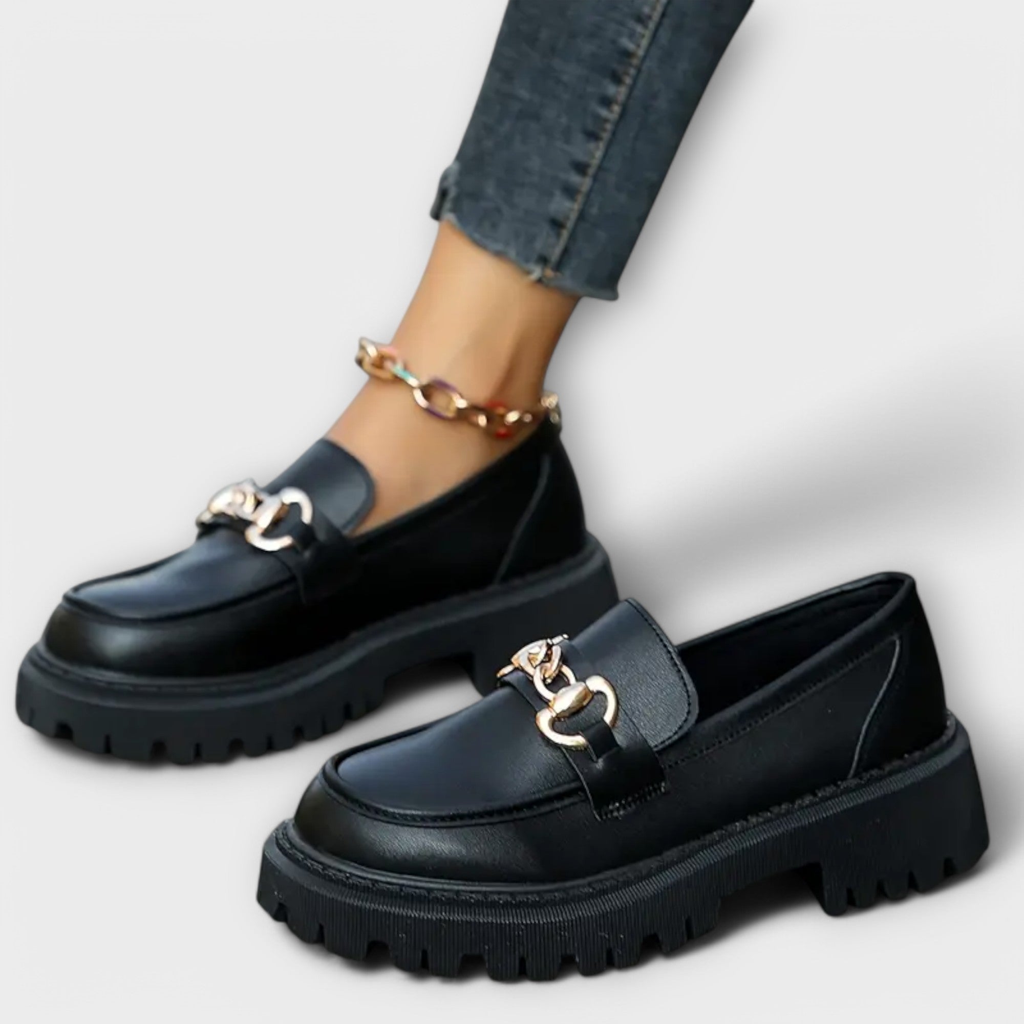 Trendy Women's Platform Loafers with Buckle