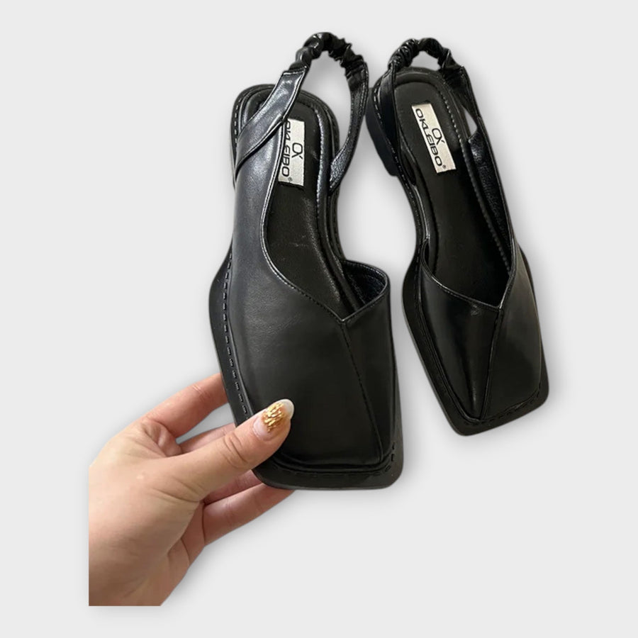 Faux Leather Moccasins with Elastic Heel