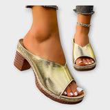 Heels with Thick Heel and Open Back