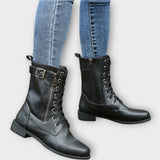 Classic Lace-Up Leather Ankle Boots