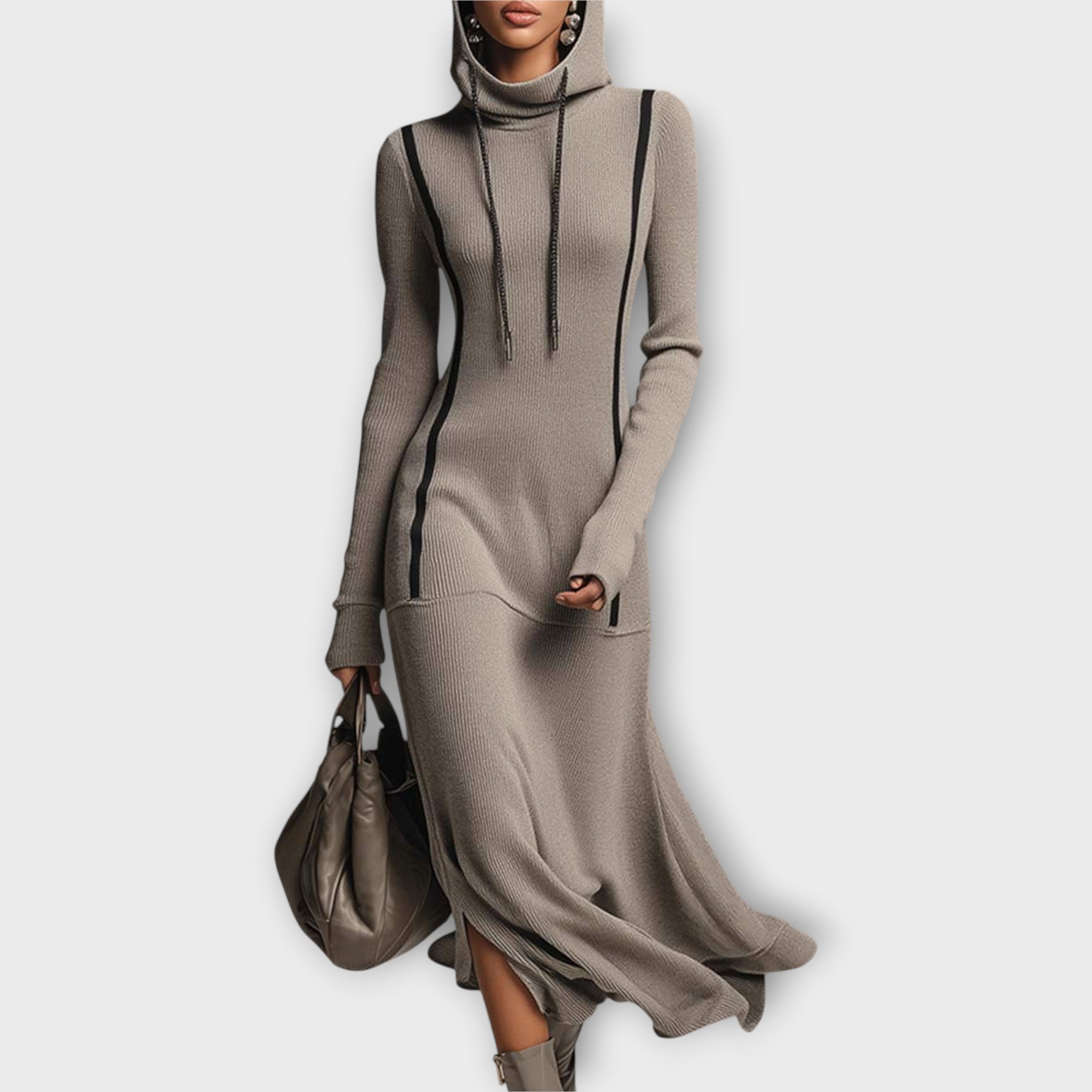 Casual Fit Hooded Maxi Dress