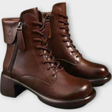 Classic Chunky Heel Lace-Up Boots