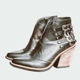 Retro Leather Ankle Boots